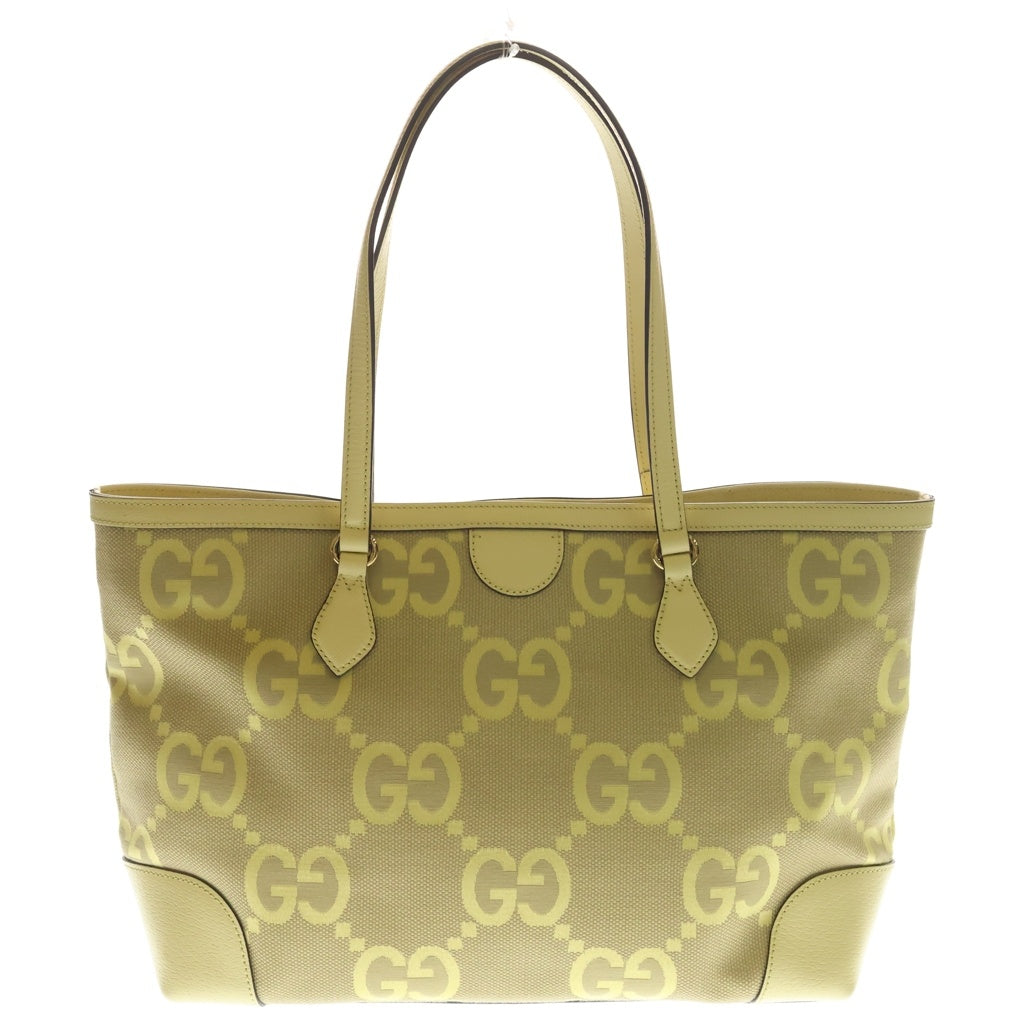 GUCCI(グッチ) ジャンボGG トートバッグ ハンドバッグ イエロー キャンバス×レザー 631685 ゴールド金具 レディース