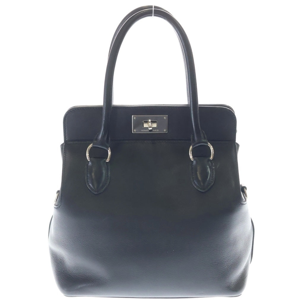 HERMES(エルメス) ツールボックス20 2WAYハンドバッグ ショルダーバッグ ブラック スイフト レザー シルバー金具 レディース