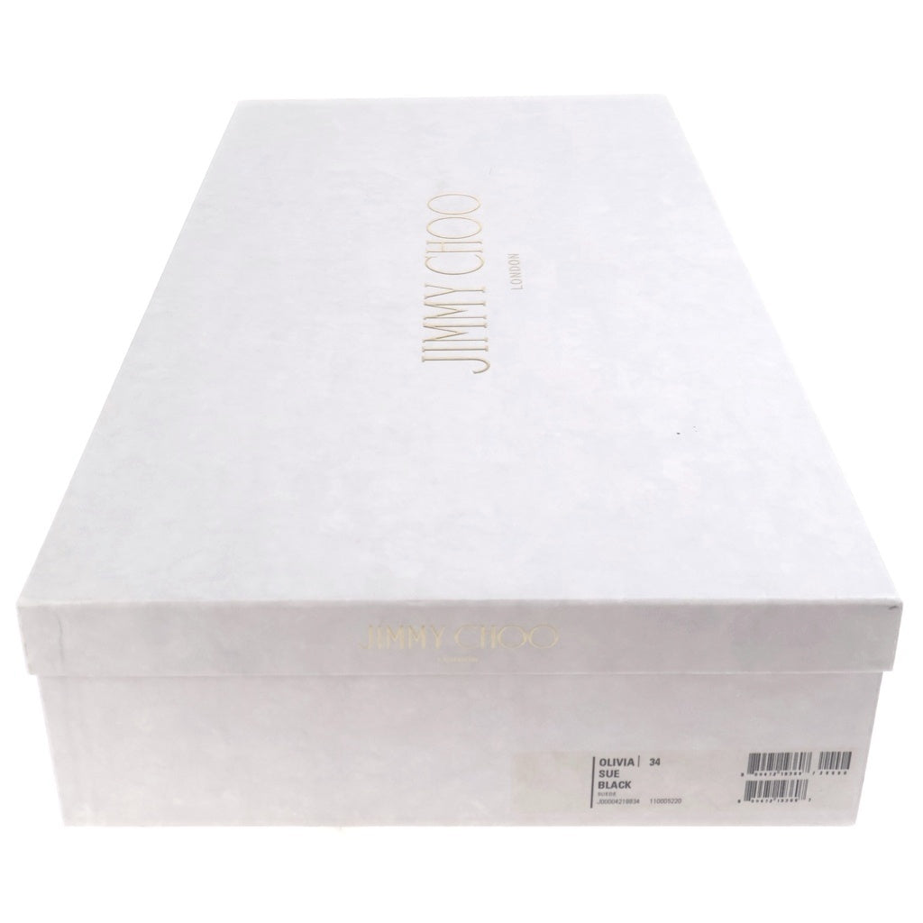 JIMMY CHOO(ジミーチュウ) スエード ロングブーツ フラットシューズ ブラック レディース