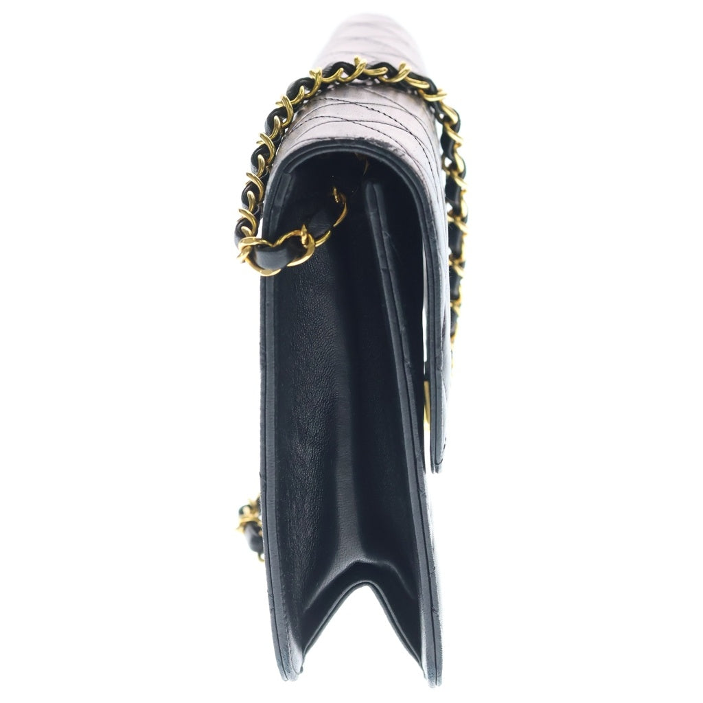 CHANEL(シャネル) マトラッセ25 プッシュロック ラムスキン ゴールド金具 チェーンショルダーバッグ ブラック レディース