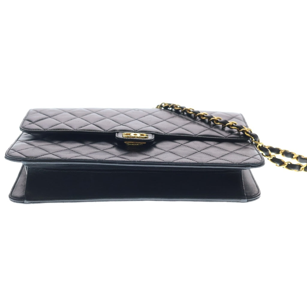 CHANEL(シャネル) マトラッセ25 プッシュロック ラムスキン ゴールド金具 チェーンショルダーバッグ ブラック レディース