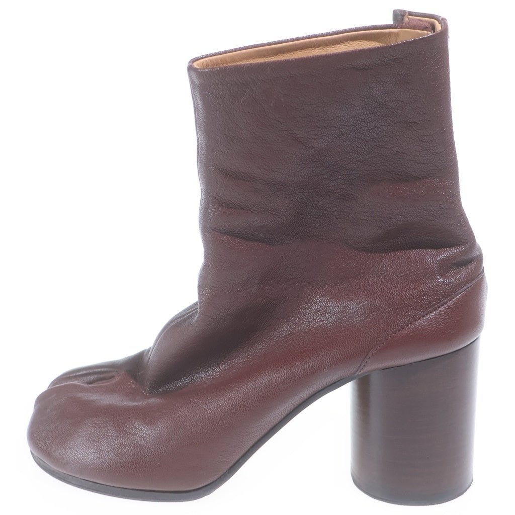 Maison Margiela(メゾンマルジェラ) タビ アンクルブーツ 足袋 ヒール ラムレザー ブラウン S58WU0260P3753 レディース