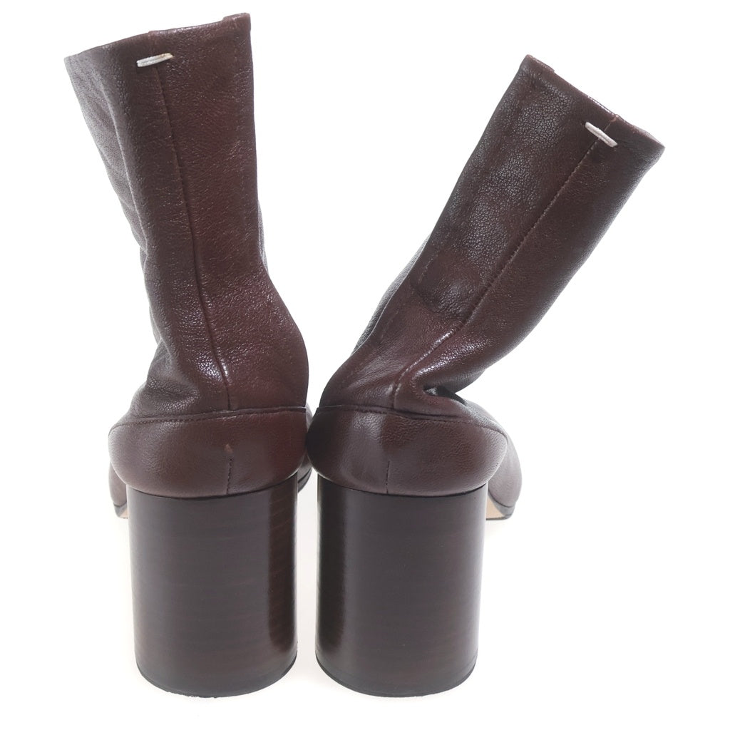 Maison Margiela(メゾンマルジェラ) タビ アンクルブーツ 足袋 ヒール ラムレザー ブラウン S58WU0260P3753 レディース