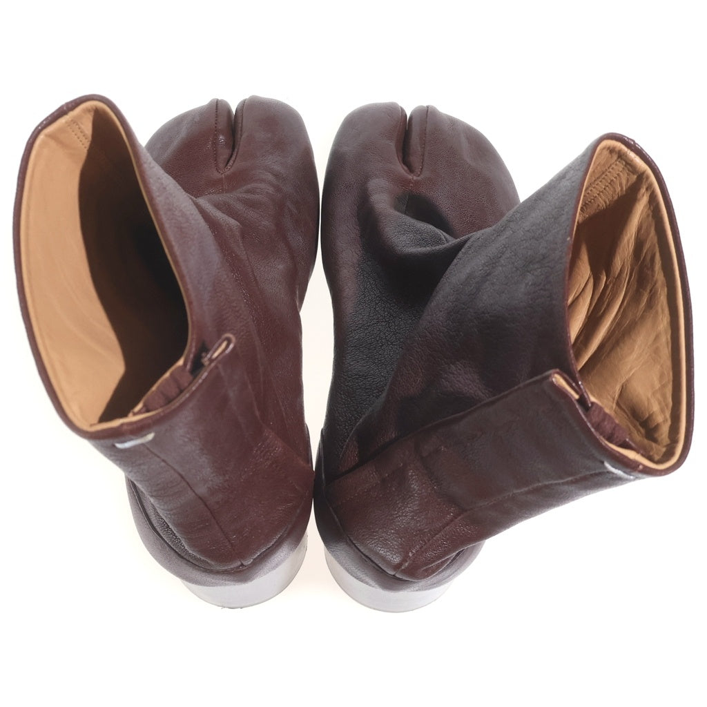 Maison Margiela(メゾンマルジェラ) タビ アンクルブーツ 足袋 ヒール ラムレザー ブラウン S58WU0260P3753 レディース