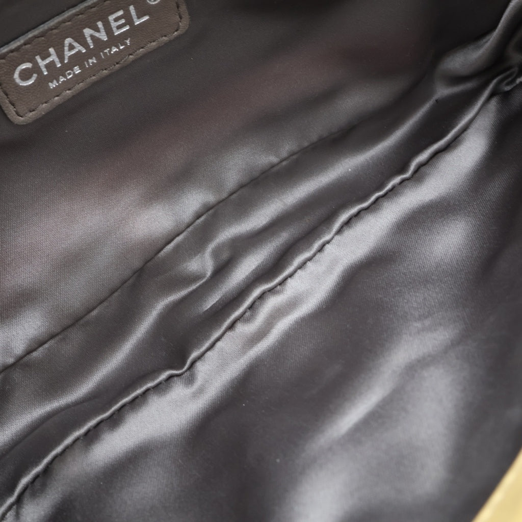 CHANEL(シャネル) マトラッセ24 バブルキルト ターンロック Sフラップ チェーンショルダーバッグ ブラウンベージュ レザー ガンメタ金具 レディース