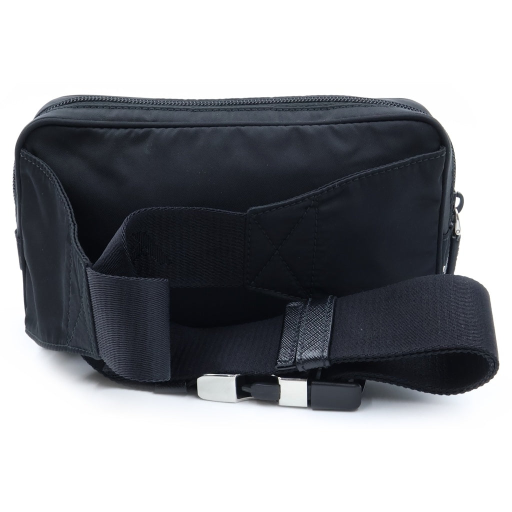 PRADA(プラダ) Re-Nylon トライアングルロゴ リナイロン ウエストバッグ ボディバッグ ナイロン サフィアーノレザー ブラック 2VL977 レディース
