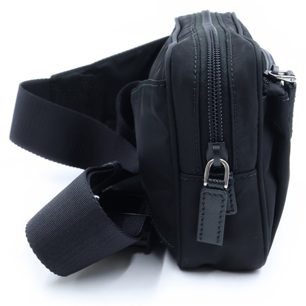 PRADA(プラダ) Re-Nylon トライアングルロゴ リナイロン ウエストバッグ ボディバッグ ナイロン サフィアーノレザー ブラック 2VL977 レディース