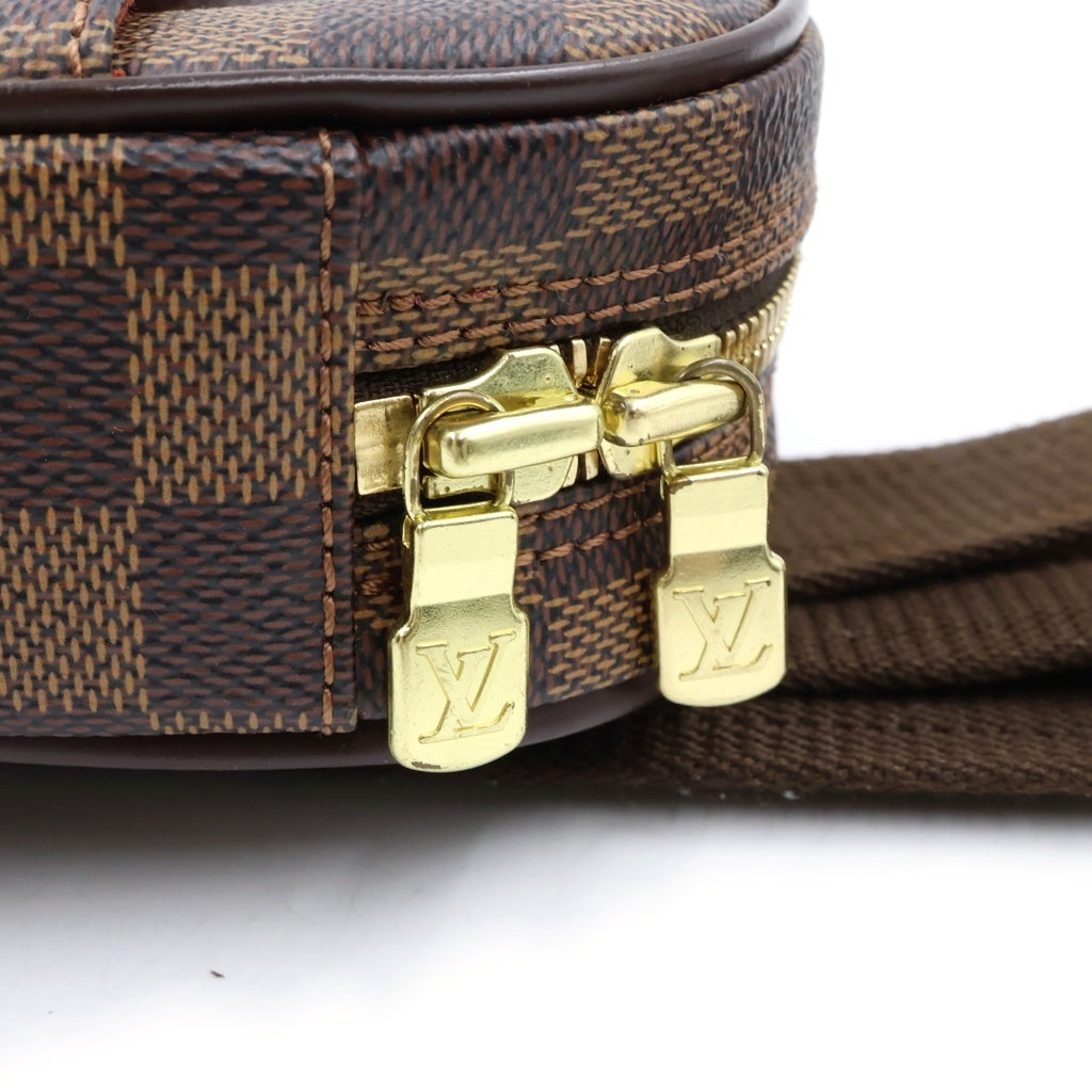 LOUIS VUITTON(ルイヴィトン) ダミエ ポシェットガンジュ PVC レザー ボディ ショルダーバッグ ブラウン N48048