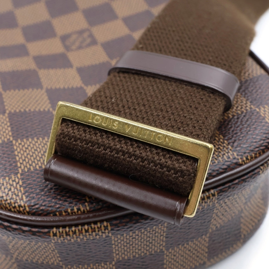 LOUIS VUITTON(ルイヴィトン) ダミエ ポシェットガンジュ PVC レザー ボディ ショルダーバッグ ブラウン N48048