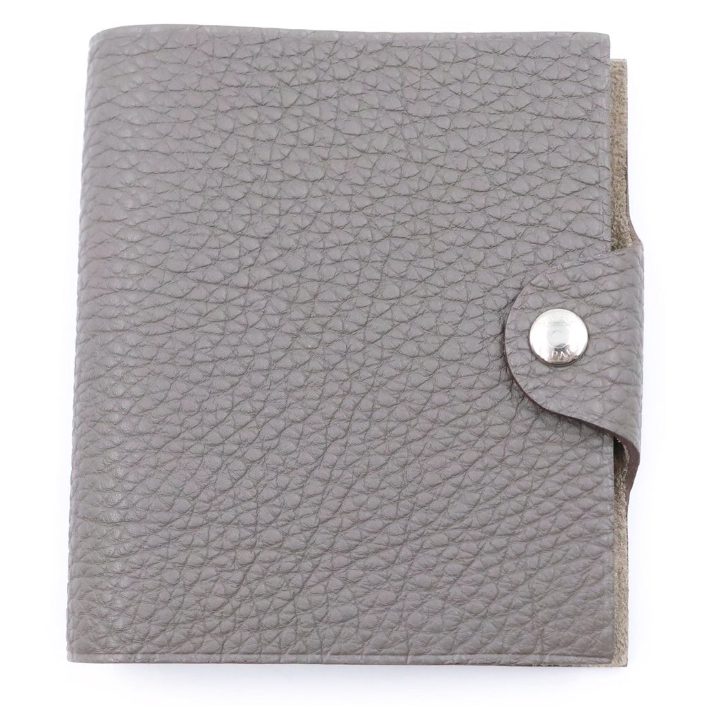 HERMES(エルメス) ユリスPM トリヨンクレマンス レザー 手帳カバー シルバー金具 グレー □O刻印