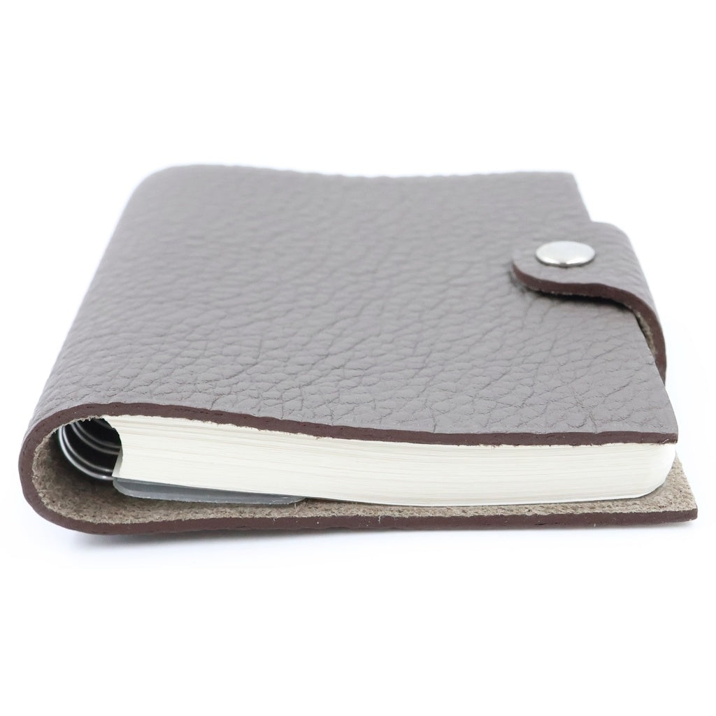 HERMES(エルメス) ユリスPM トリヨンクレマンス レザー 手帳カバー シルバー金具 グレー □O刻印