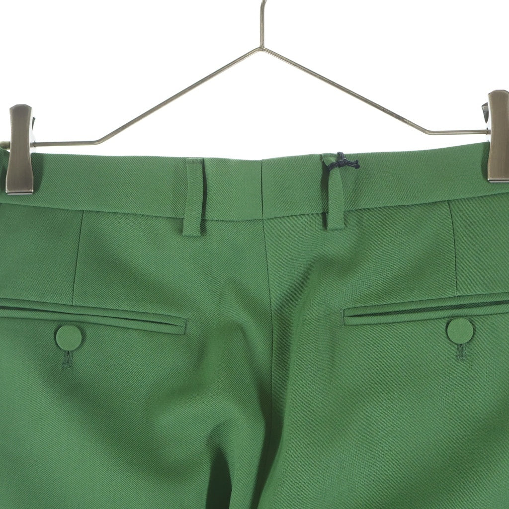 GUCCI(グッチ) 23SS センタープレス ストレートパンツ スラックス トラウザーズ ウール グリーン 672087