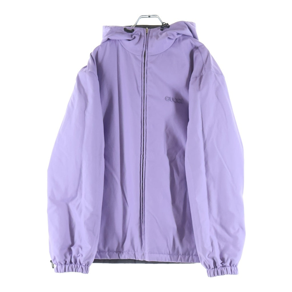 GUCCI(グッチ) 24AW GG Nylon Reversible Jacket ナイロン リバーシブルジャケット フード グレー/パープル 795697
