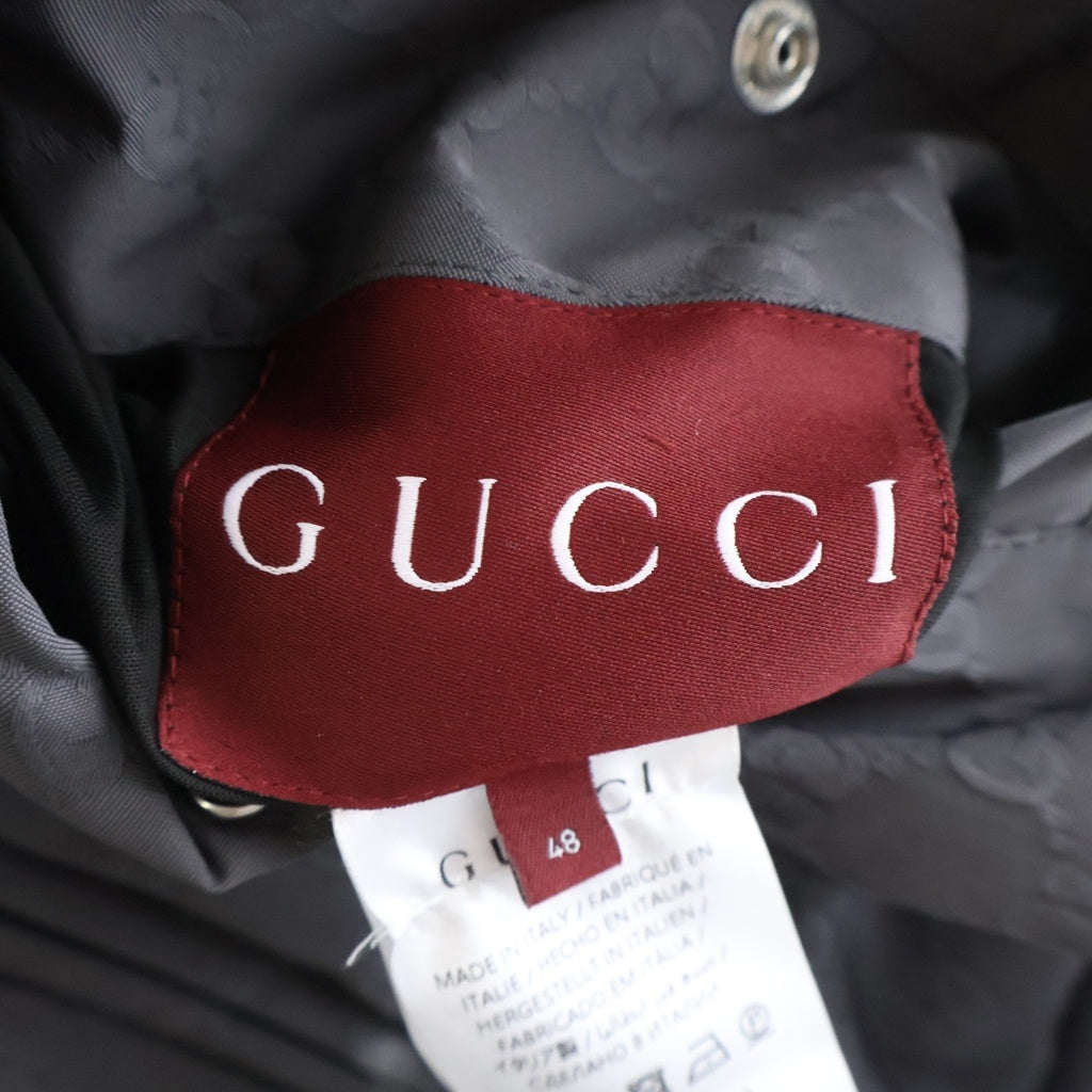 GUCCI(グッチ) 24AW GG Nylon Reversible Jacket ナイロン リバーシブルジャケット フード グレー/パープル 795697