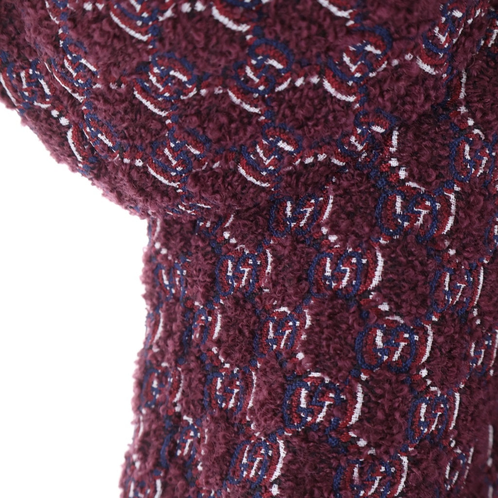 GUCCI(グッチ) 24AW Burgundy Boucle Padded Shirt バーガンディブークレ パデットシャツ ジャケット Gジャカード ウール 787904