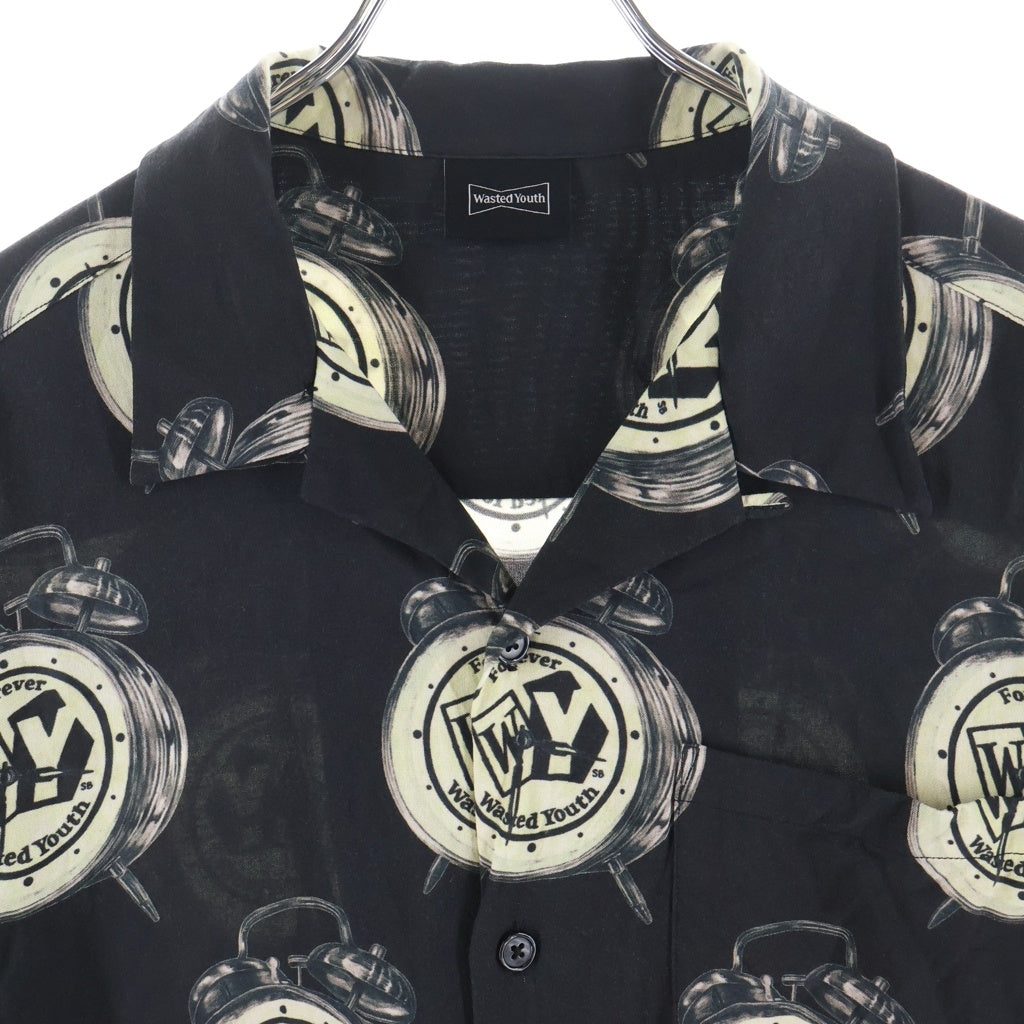 WASTED YOUTH(ウェイステッドユース) Wasted Youth(ウエステッドユース) ×tokion RAYON ALOHA SHIRT トキヨン 半袖レーヨンアロハシャツ ブラック PCG-11010-C