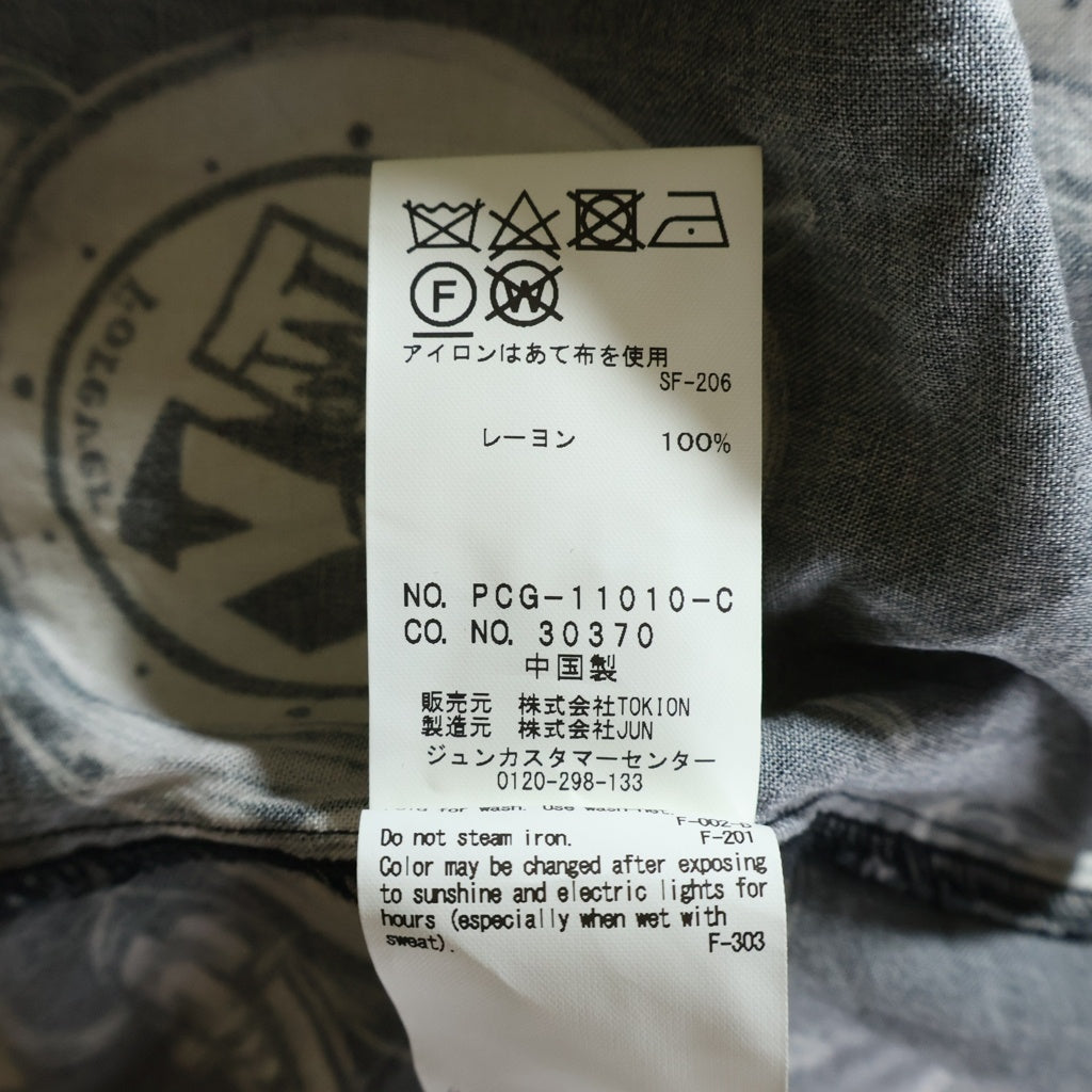 WASTED YOUTH(ウェイステッドユース) Wasted Youth(ウエステッドユース) ×tokion RAYON ALOHA SHIRT トキヨン 半袖レーヨンアロハシャツ ブラック PCG-11010-C