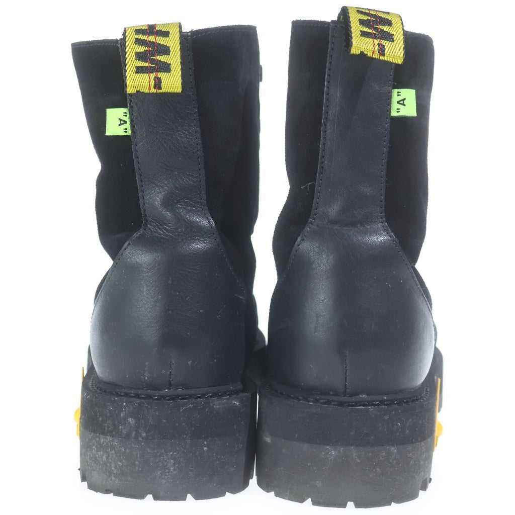 OFF-WHITE(オフホワイト) HIKING BOOT ハイキングブーツ スエードロングブーツ ラウンドトゥ レースアップ ブラック OMIA121E19D68002