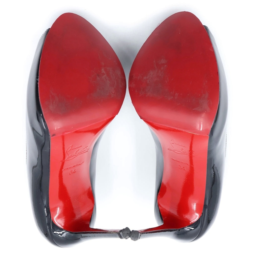 CHRISTIAN LOUBOUTIN(クリスチャンルブタン) Hot Chick Alta ホットチックアルタ パテントレザーパンプス シューズ ヴァンプ V字ノッチ ブラック レディース