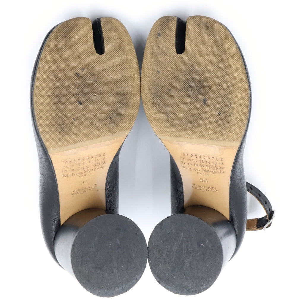 その他(ソノタ) 23AW TABI PUMPS タビパンプス アンクルストラップ ハイヒール レザー 足袋 ブラック S34WL0021 レディース