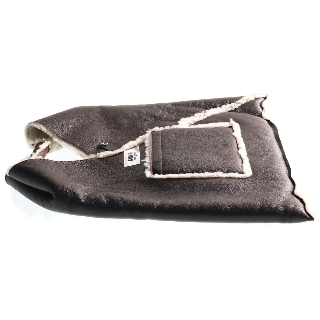 MM6 Maison Margiela(エムエムシックスメゾンマルジェラ) JAPANESE TOTE BAG ジャパニーズトートバッグ ラムレザー ボア リバーシブル ブラウン S54WD0039 P4387