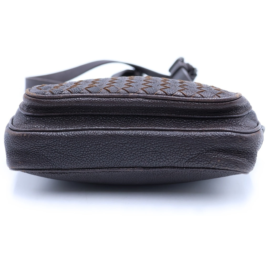 BOTTEGA VENETA(ボッテガヴェネタ) イントレチャート ショルダーバッグ レザー ブラウン レディース