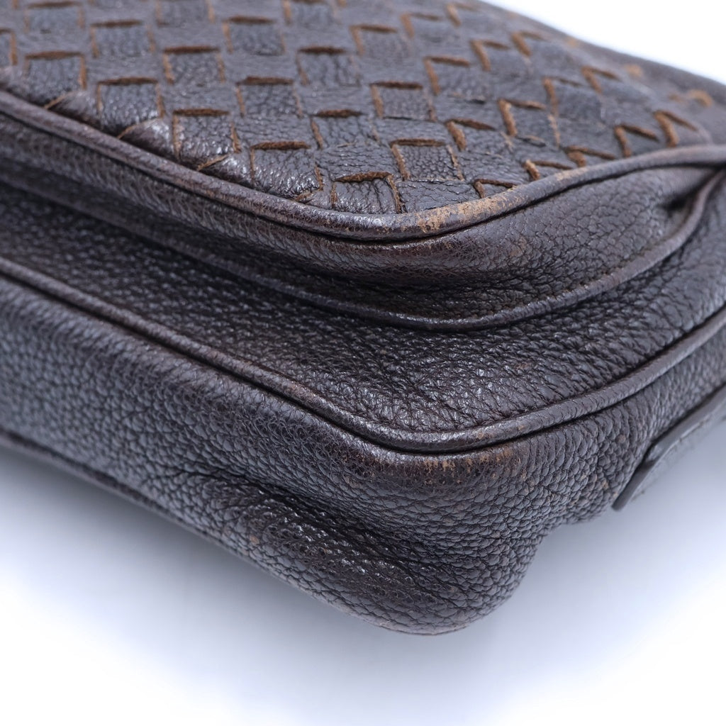BOTTEGA VENETA(ボッテガヴェネタ) イントレチャート ショルダーバッグ レザー ブラウン レディース