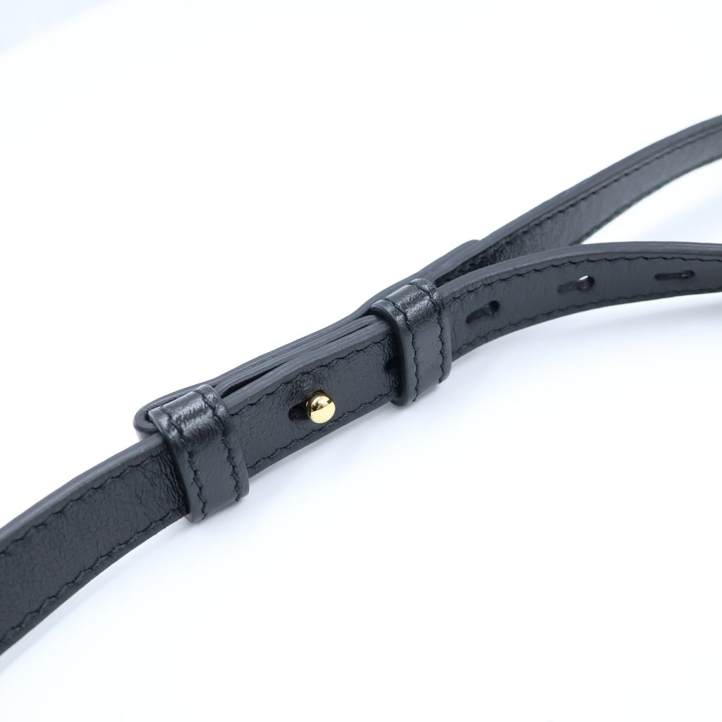 GUCCI(グッチ) GGマーモント キャンバス レザー チェーン ショルダーバッグ ゴールド金具 ベージュ/ブラック 735357 レディース