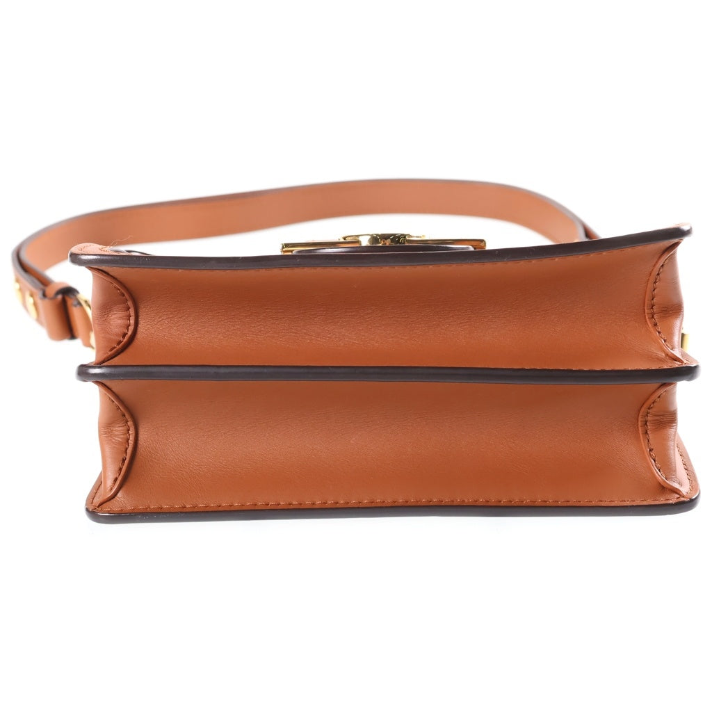 LOUIS VUITTON(ルイヴィトン) モノグラムリバース ドーフィーヌMINI ショルダーバッグ ブラウン レザー×PVC M45959 ゴールド金具 レディース