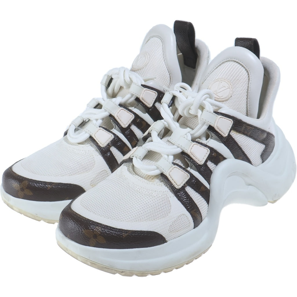 LOUIS VUITTON(ルイヴィトン) アークライトライン 厚底スニーカー ホワイト×ブラウン メッシュ×レザー 1A44KY レディース