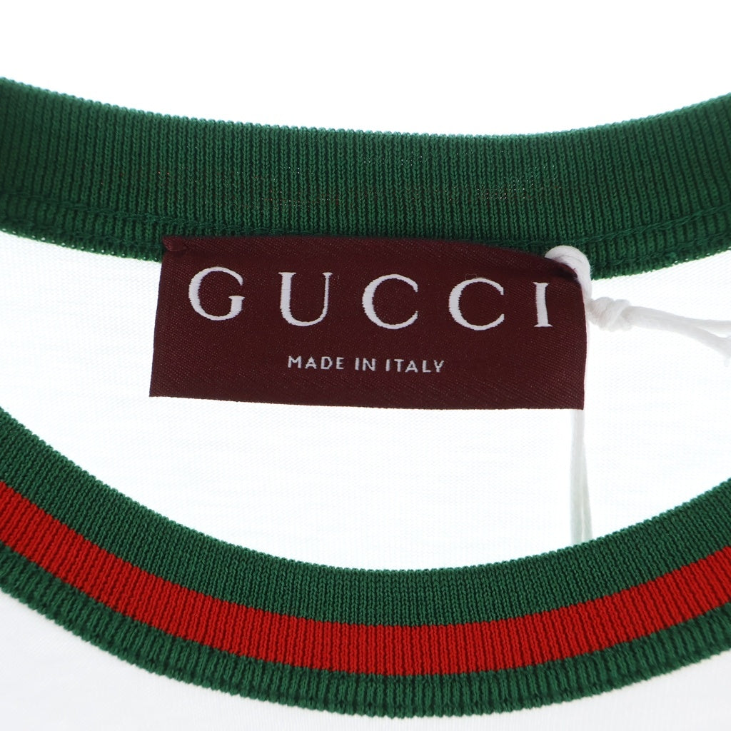 GUCCI(グッチ) 25AW コットンジャージー クルーネック半袖Tシャツ カットソー ホワイト #M 835640 レディース