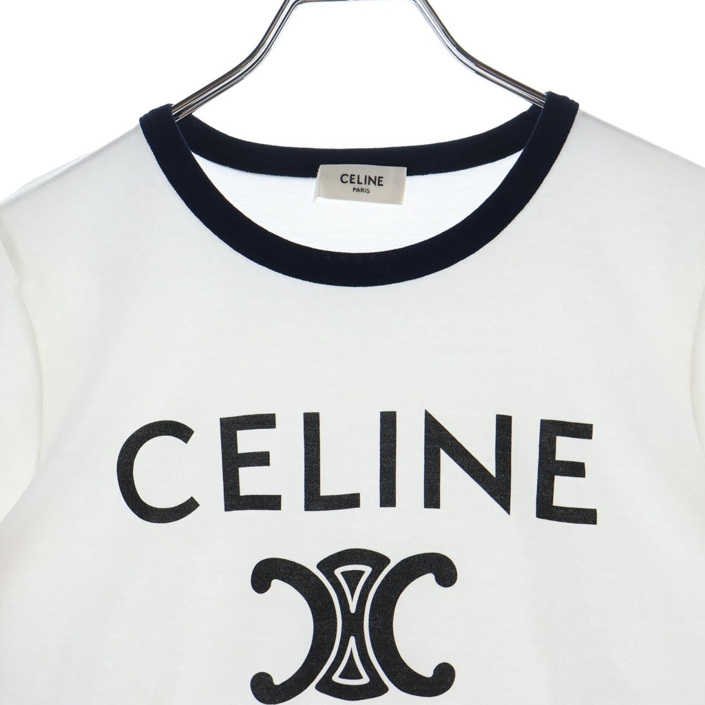 CELINE(セリーヌ) エディ期 トリオンフ ロゴクルーネックTシャツ カットソー ホワイト 2X872671Q レディース