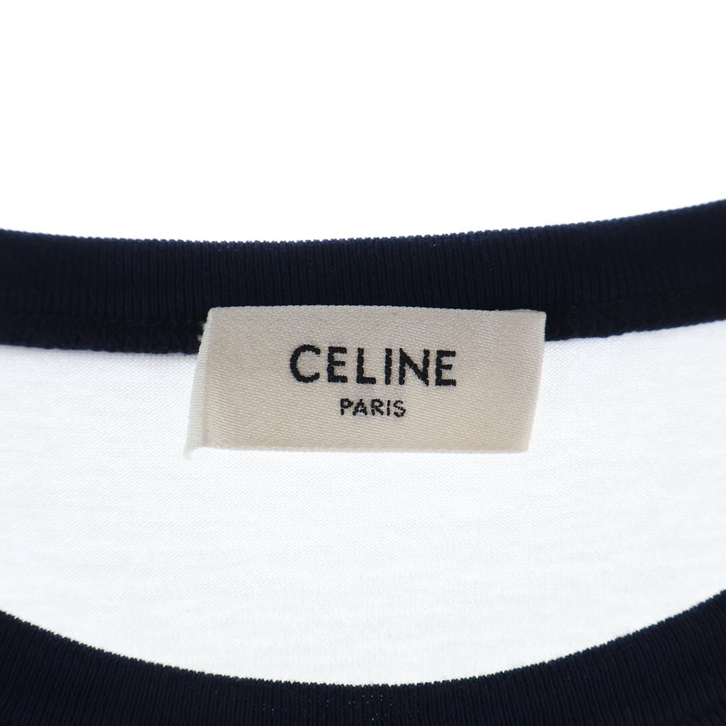 CELINE(セリーヌ) エディ期 トリオンフ ロゴクルーネックTシャツ カットソー ホワイト 2X872671Q レディース