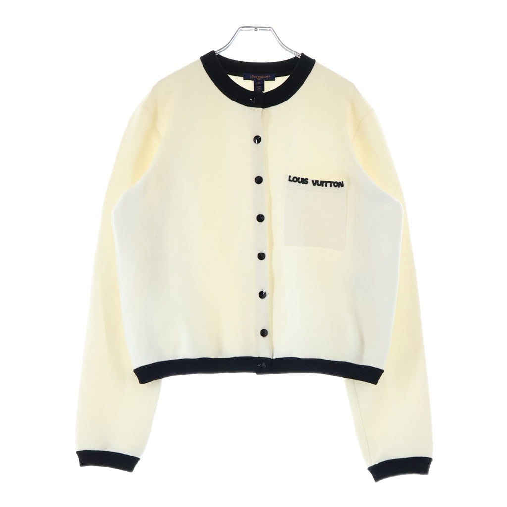 LOUIS VUITTON(ルイヴィトン) 24SS ウールニットカーディガン アイボリー×ブラック RW241WJ HMF FQKC15 レディース