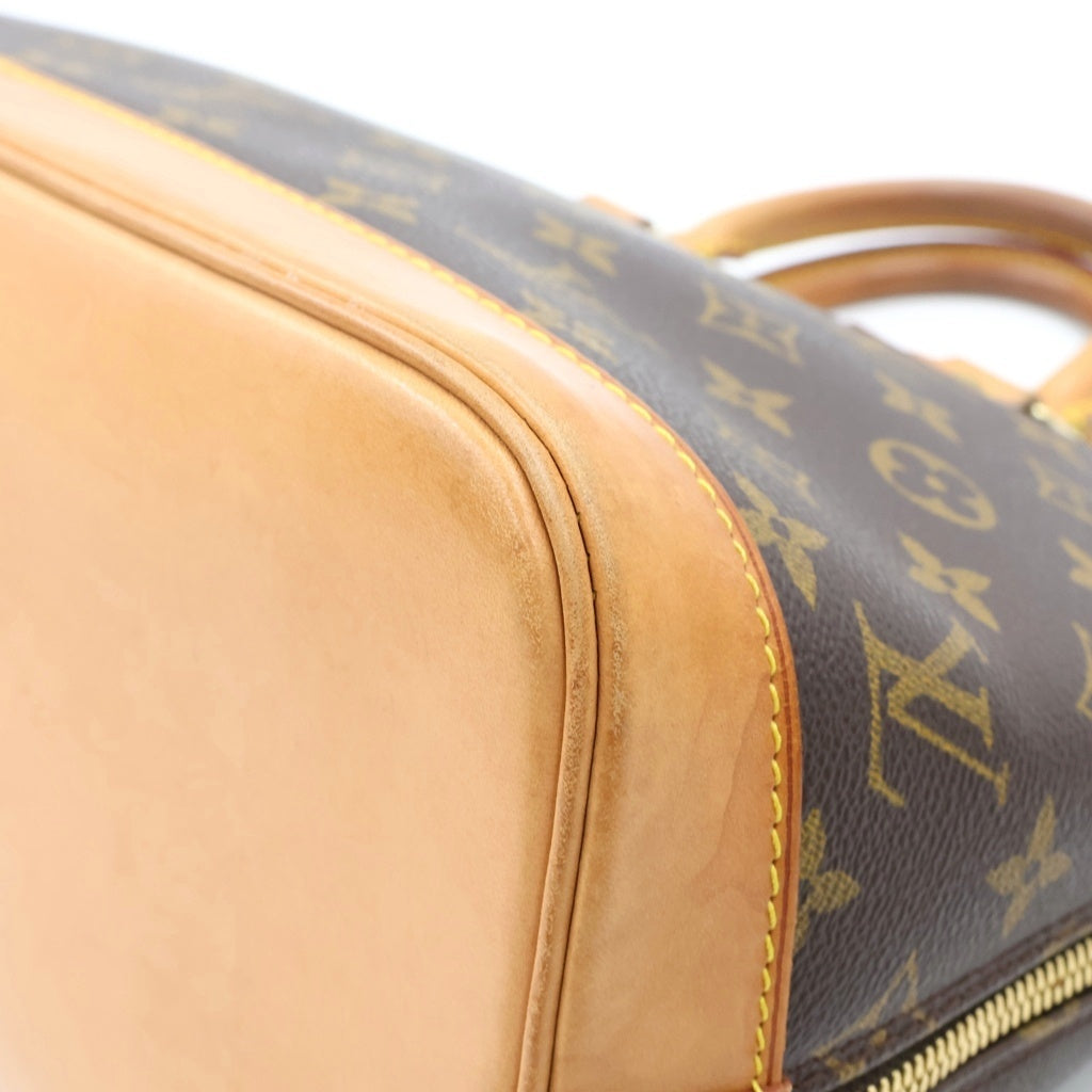 LOUIS VUITTON(ルイヴィトン) モノグラム アルマPM ハンドバッグ ブラウン レザー×PVC M53151 ゴールド金具 レディース