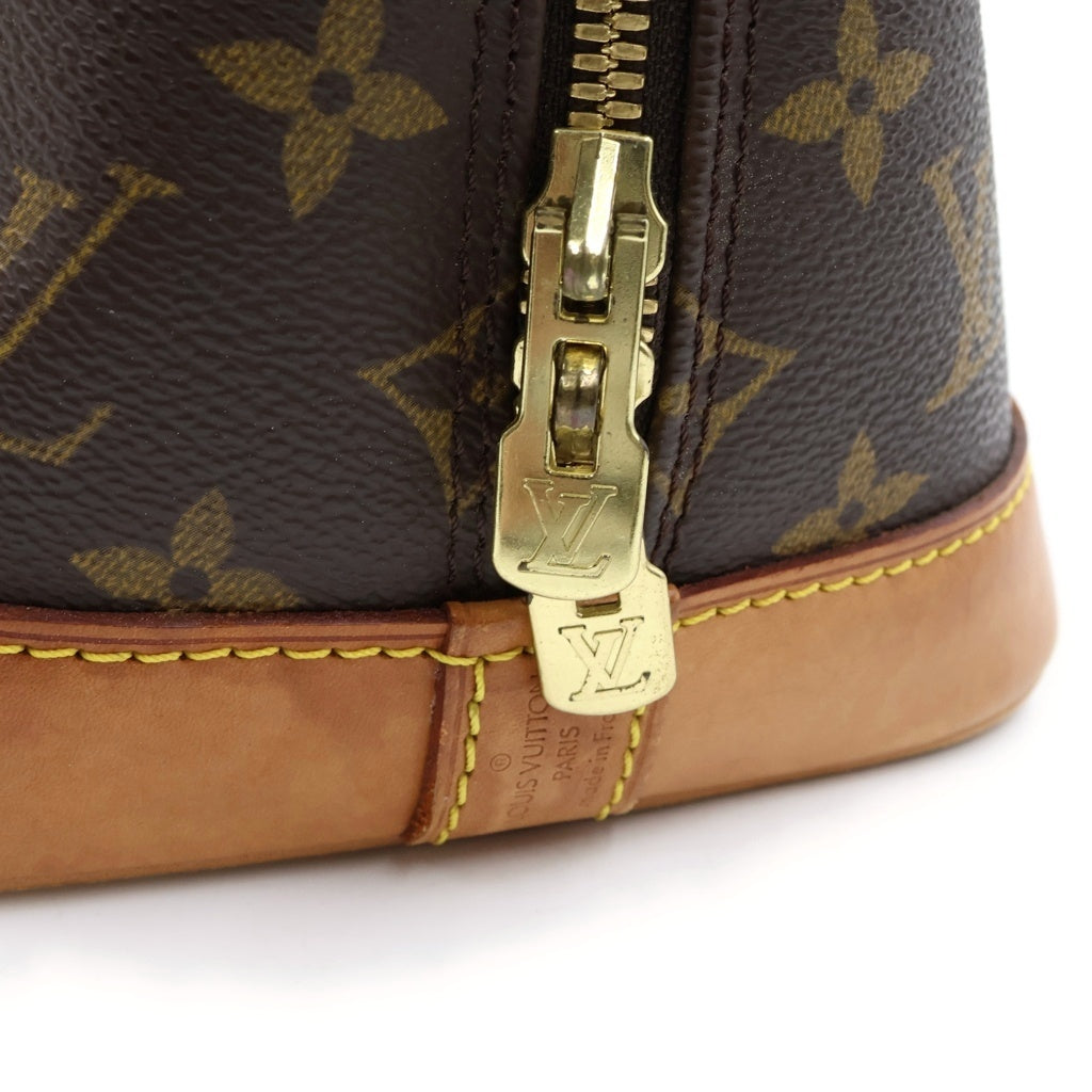LOUIS VUITTON(ルイヴィトン) モノグラム アルマPM ハンドバッグ ブラウン レザー×PVC M53151 ゴールド金具 レディース
