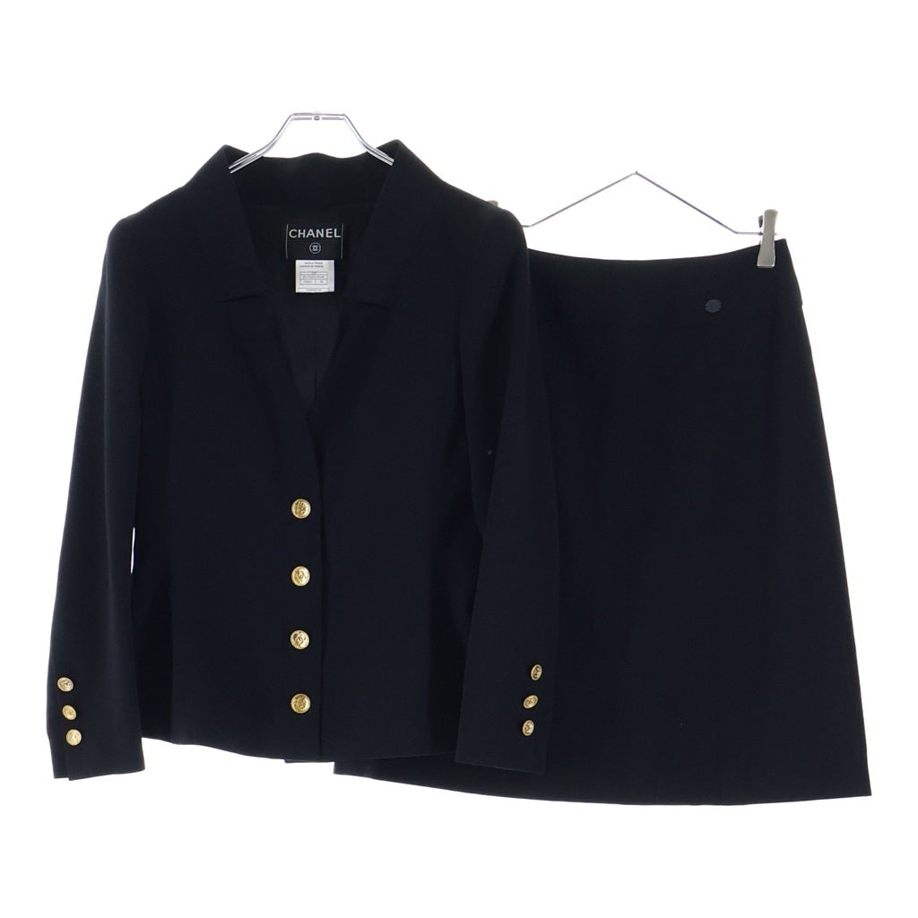 CHANEL(シャネル) ココマーク金ボタン テーラードジャケットスカートセットアップ ブラック #38 P17768V09938 レディース