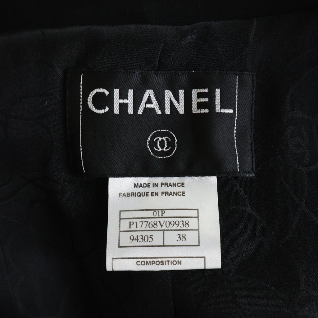 CHANEL(シャネル) ココマーク金ボタン テーラードジャケットスカートセットアップ ブラック #38 P17768V09938 レディース