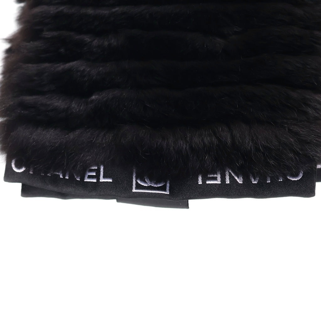 CHANEL(シャネル) CCココマーク オリラグファーマフラー ブラック レディース