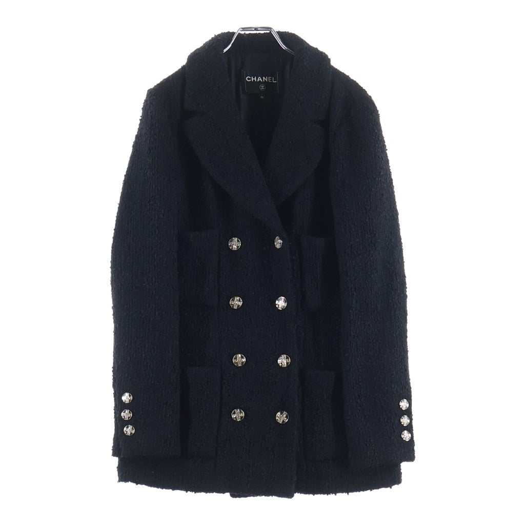 CHANEL(シャネル) 23S Tweed Jacket Crystal Button ダブルブレスト ツイードジャケット クリスタルボタン ブラック P74799V66427 レディース