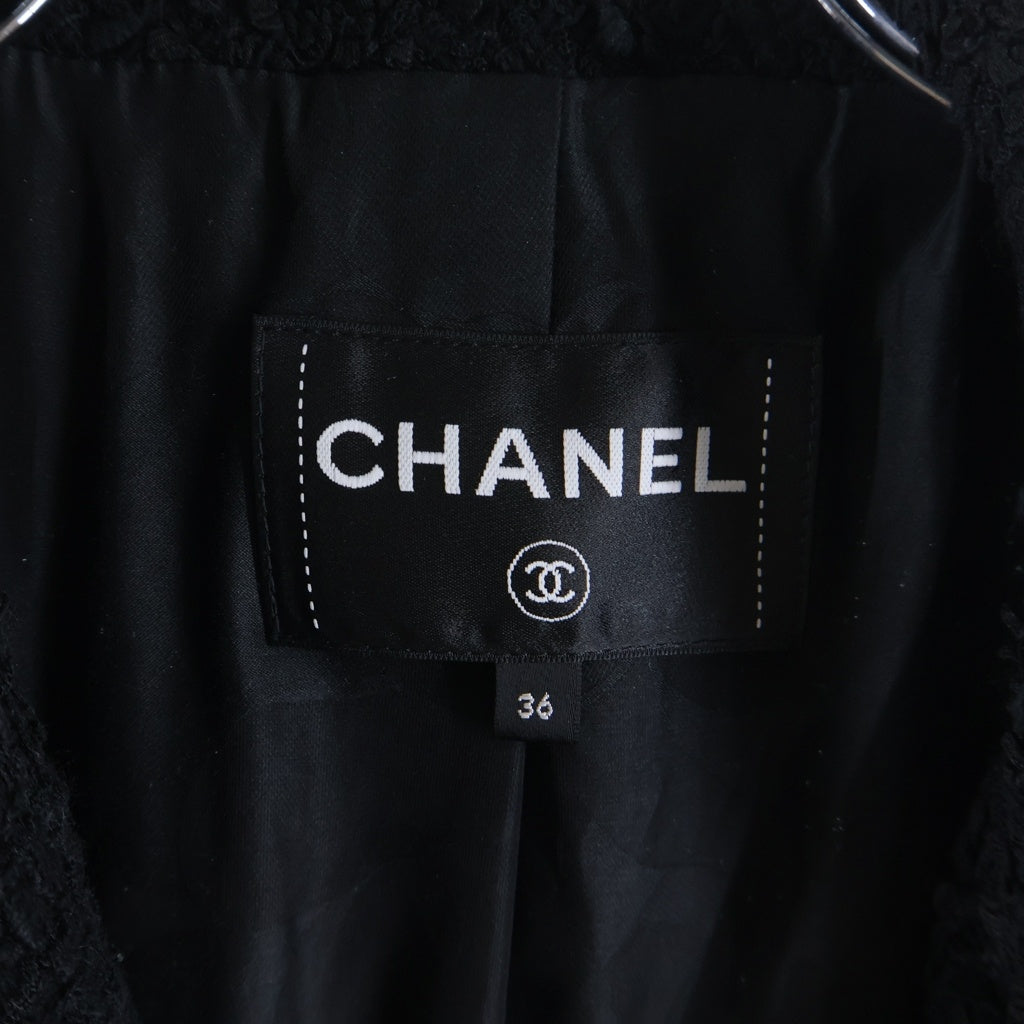 CHANEL(シャネル) 23S Tweed Jacket Crystal Button ダブルブレスト ツイードジャケット クリスタルボタン ブラック P74799V66427 レディース