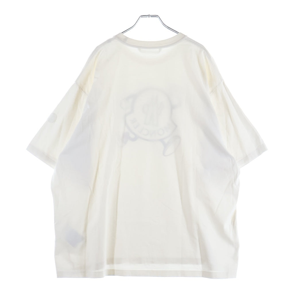 MONCLER(モンクレール) 23SS フロントプリント クルーネック半袖Tシャツ カットソー オーバーサイズ ホワイト I10918C00010