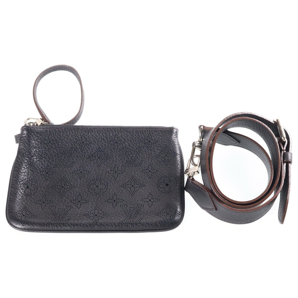LOUIS VUITTON(ルイヴィトン) マヒナ セレネPM モノグラム パンチングレザー 2WAY ショルダーバッグ シルバー金具 ブラック M94314