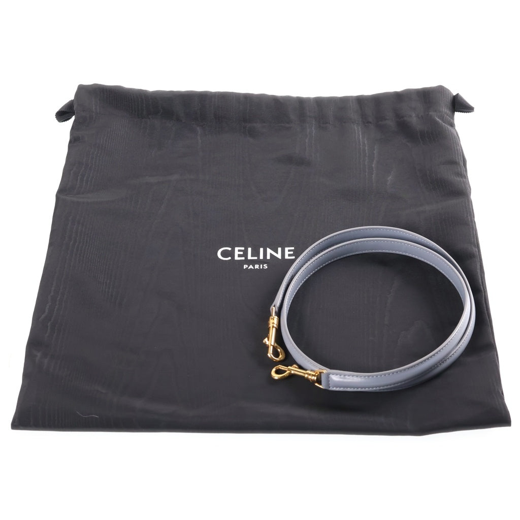CELINE(セリーヌ) 16 セーズ スモール 2weyショルダーバック ハンドバック ゴールド金具 レザー ブルーグレー レディース