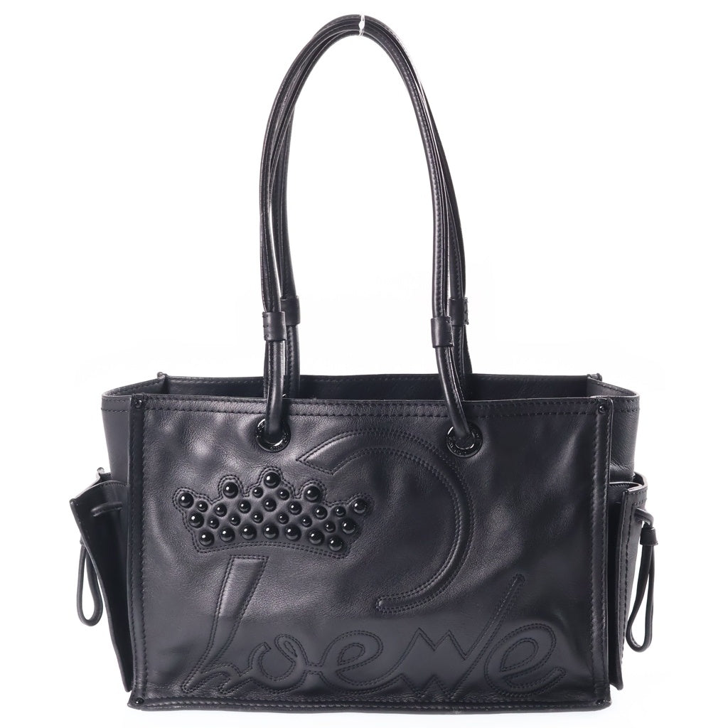LOEWE(ロエベ) クラウン ショッパートートバッグ ハンドバッグ ブラック レザー レディース