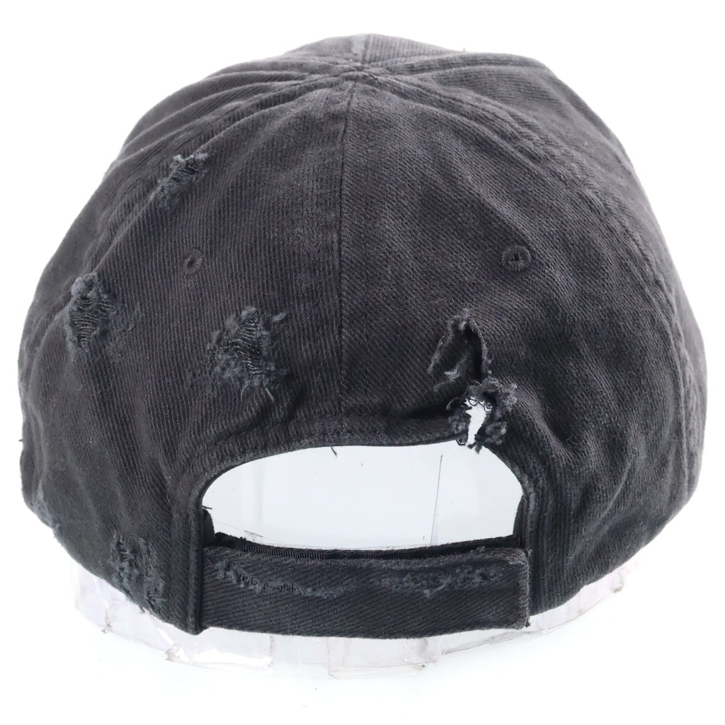BALENCIAGA(バレンシアガ) Destroyed BB Pierced Cap キャップ 帽子 ロゴ キャンバス ダメージ加工 661887 410B2