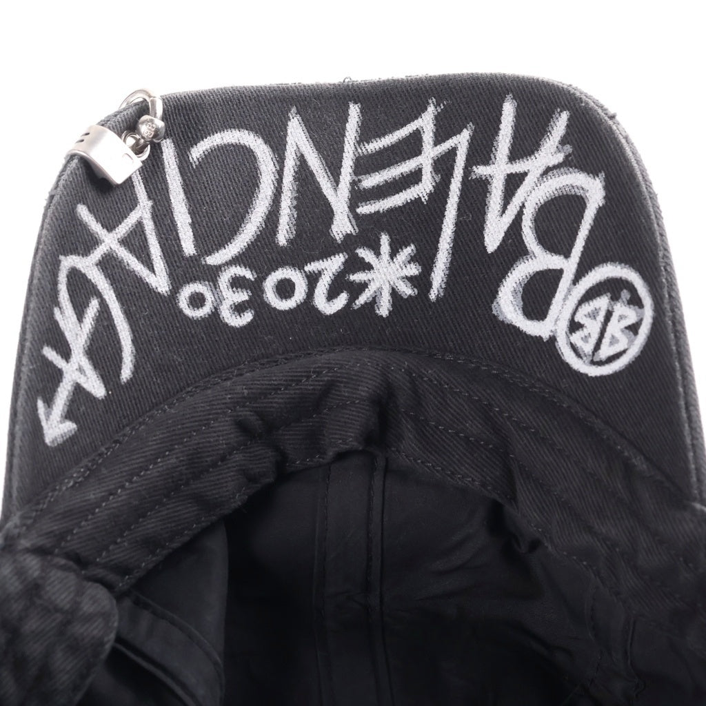 BALENCIAGA(バレンシアガ) Destroyed BB Pierced Cap キャップ 帽子 ロゴ キャンバス ダメージ加工 661887 410B2
