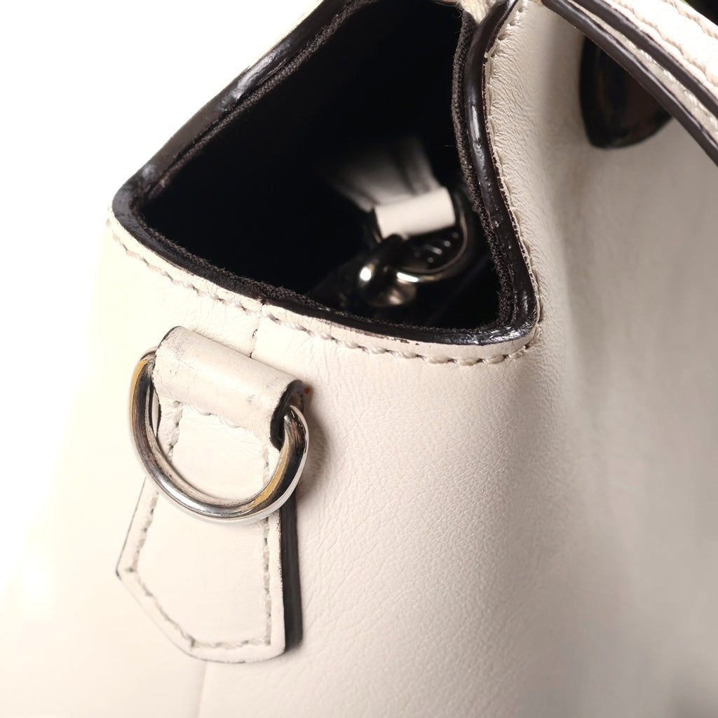 FENDI(フェンディ) バイザウェイ ミディアム 2wayハンドバッグ ショルダーバッグ ズッカ ホワイト×ブラウン レザー 8BL146 レディース