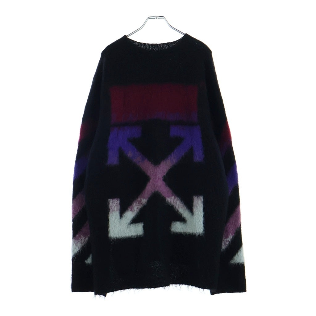 OFF-WHITE(オフホワイト) 17AW バックアロー グラデーション モヘア混ニット ブラック ウール OMHA036F17650004