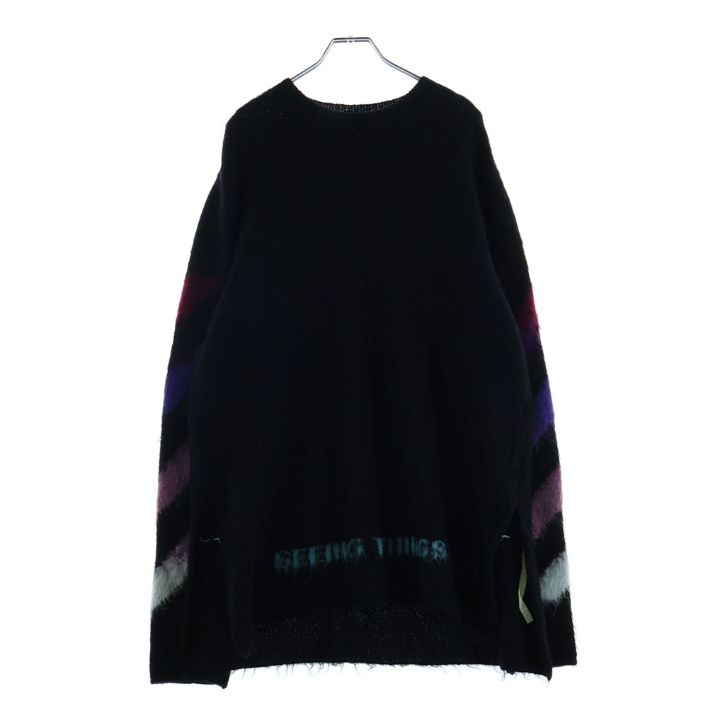 OFF-WHITE(オフホワイト) 17AW バックアロー グラデーション モヘア混ニット ブラック ウール OMHA036F17650004